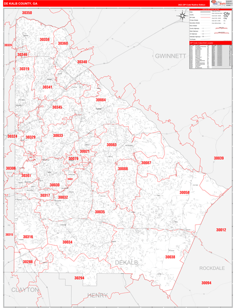 Dekalb County Digital Map Red Line Style