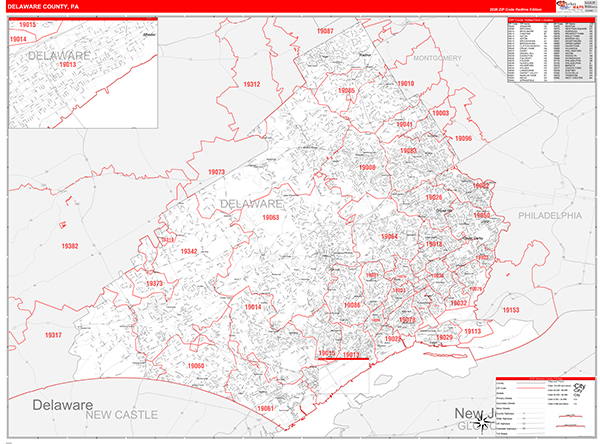 Delaware County Map Book Red Line Style