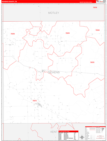 Dickens County, TX Zip Code Map