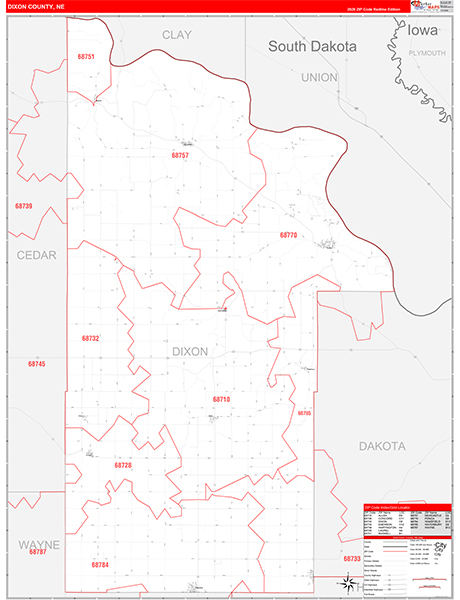 Dixon County, NE Zip Code Map