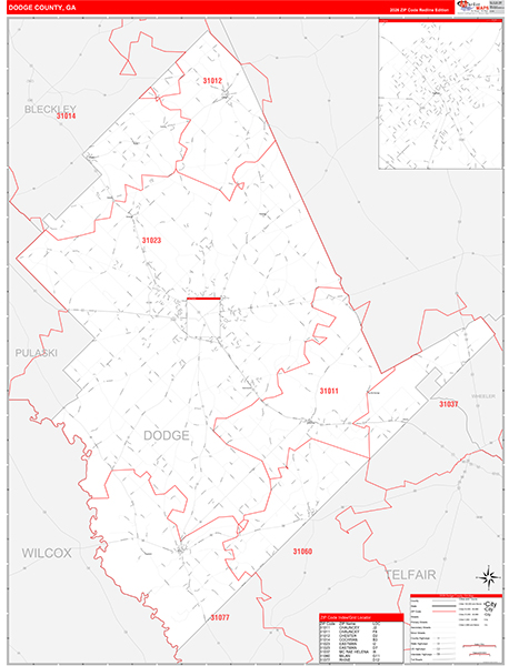 Dodge County, GA Zip Code Map