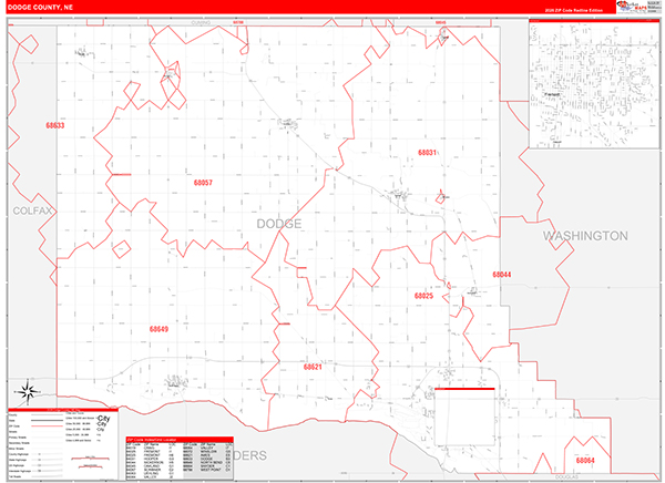 Dodge County, NE Zip Code Map