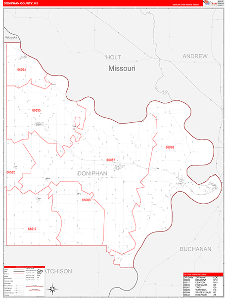 Doniphan County, KS Zip Code Map