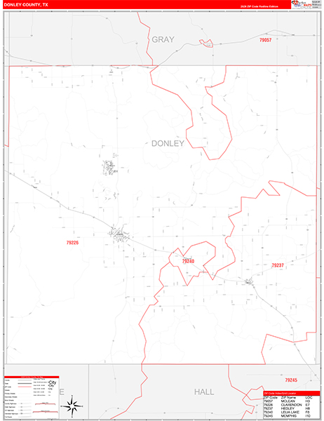 Donley County, TX Zip Code Map