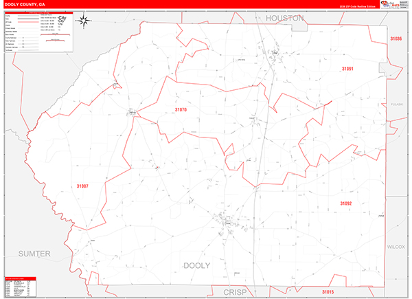 Dooly County, GA Zip Code Map