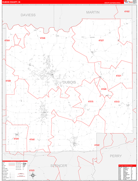 Dubois County, IN Zip Code Map