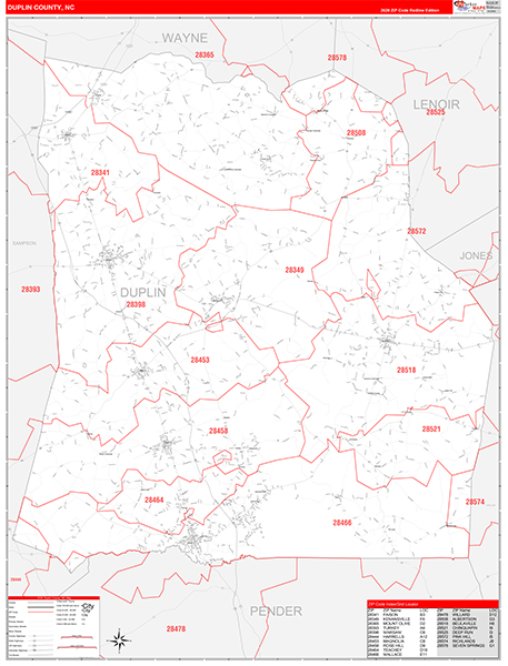 Duplin County, NC Zip Code Map