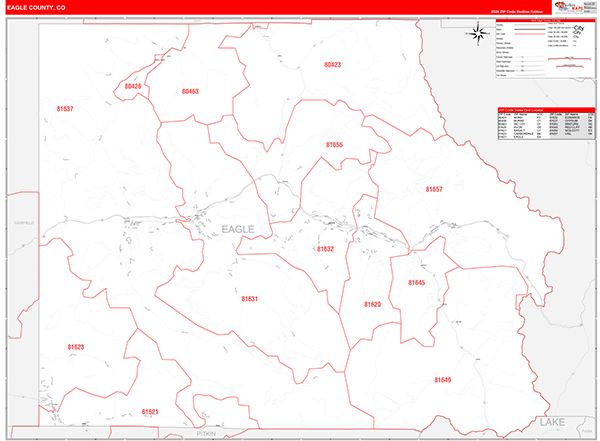 Eagle County, CO Zip Code Map