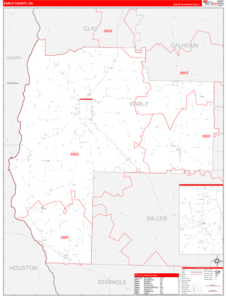 Early County, GA Zip Code Map