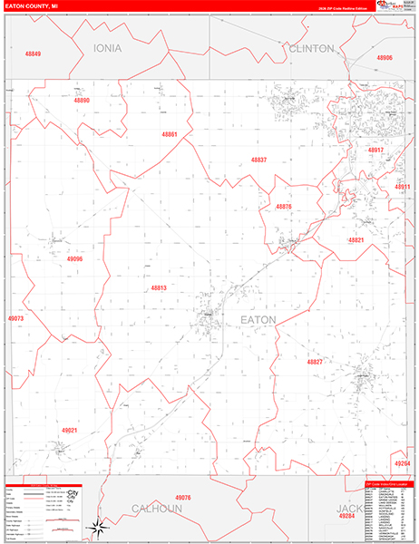 Eaton County, MI Zip Code Map
