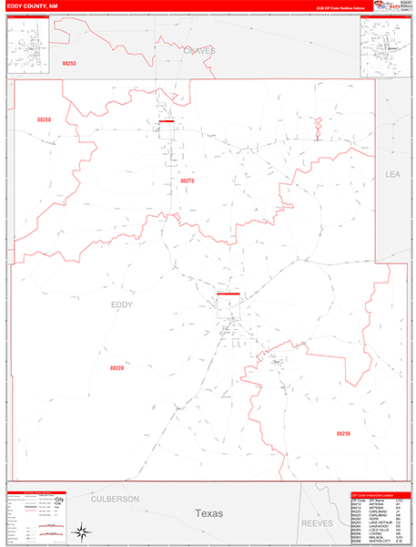Eddy County, NM Zip Code Map