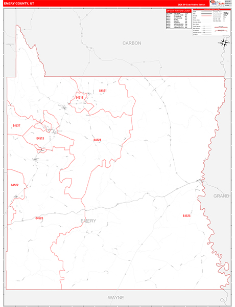 Emery County, UT Zip Code Map