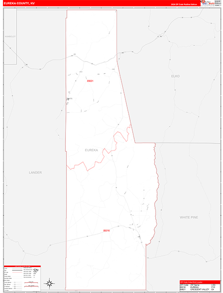 Eureka County, NV Zip Code Map