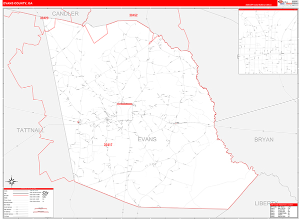 Evans County, GA Zip Code Map