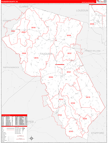 Fauquier County, VA Zip Code Map