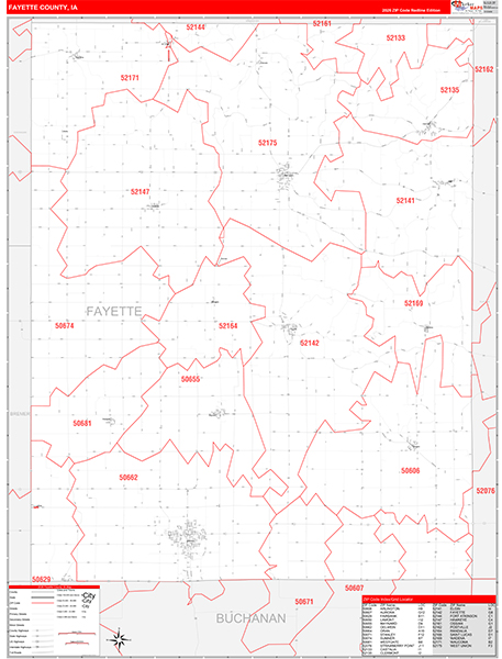 Fayette County, IA Zip Code Map