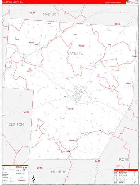 Fayette County, OH Zip Code Map