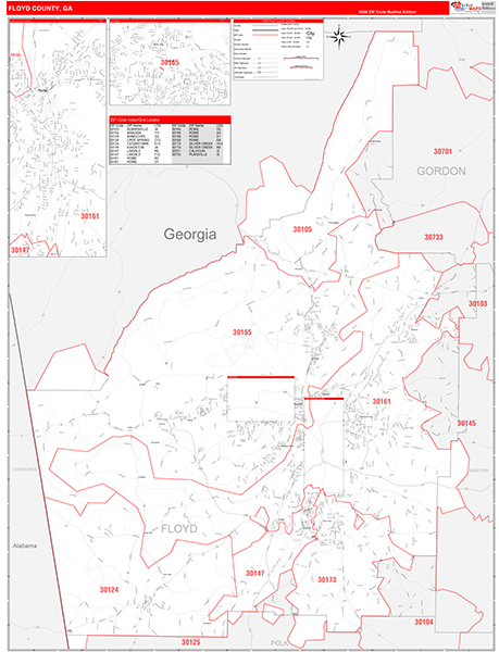 Floyd County, GA Zip Code Map