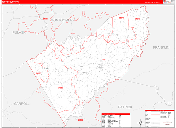 Floyd County, VA Zip Code Map