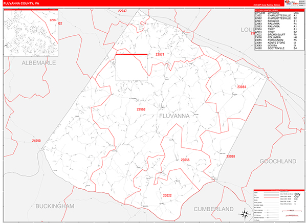 Fluvanna County, VA Zip Code Map