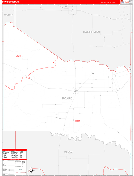 Foard County, TX Zip Code Map