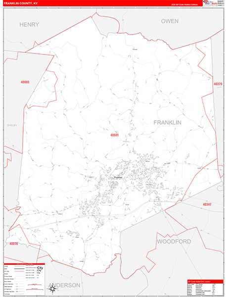 Franklin County, KY Zip Code Map