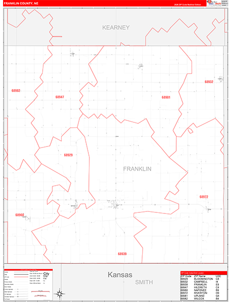 Franklin County, NE Zip Code Map