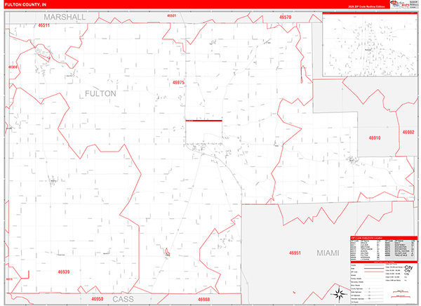 Fulton County, IN Zip Code Map
