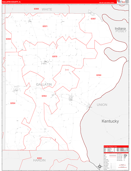 Gallatin County, IL Zip Code Map