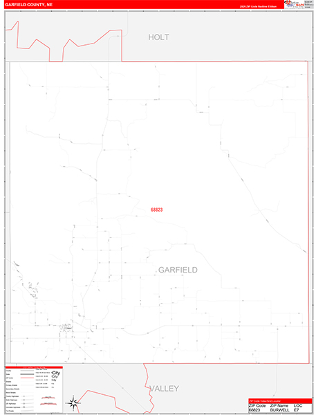 Garfield County, NE Zip Code Map