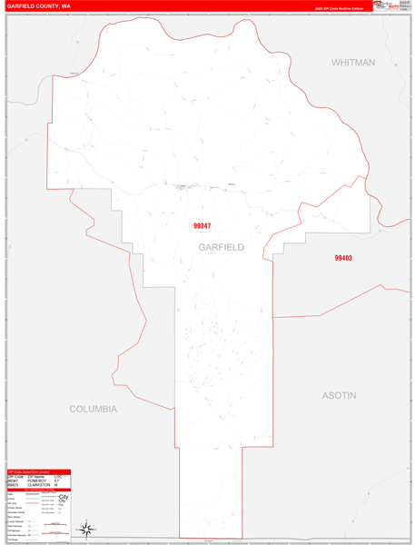Garfield County Digital Map Red Line Style