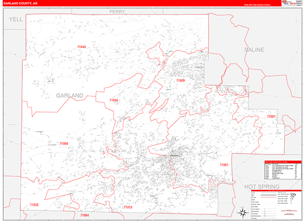 Garland County, AR Zip Code Map
