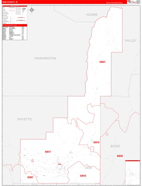 Gem County ID Red Line Style
