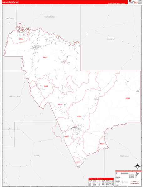 Gila County, AZ Zip Code Map