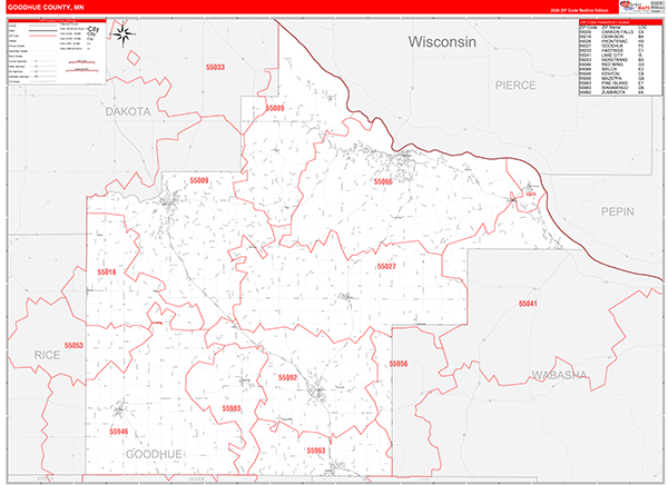 Goodhue County, MN Zip Code Map