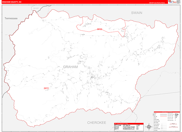 Graham County, NC Zip Code Map