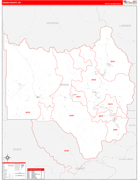Grand County, CO Zip Code Map