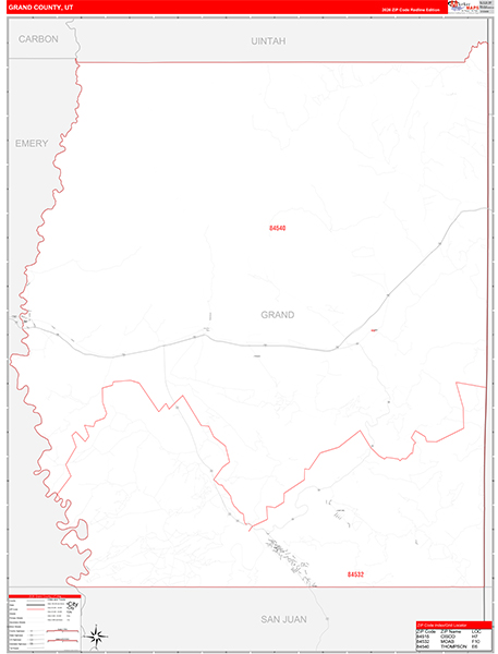 Grand County, UT Zip Code Map