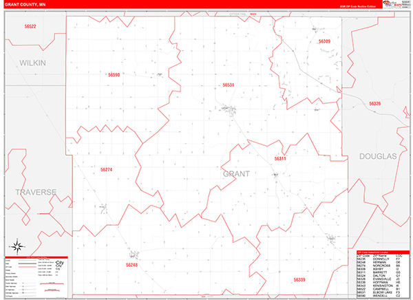 Grant County, MN Zip Code Map
