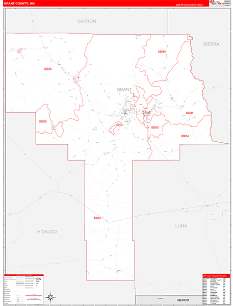 Grant County, NM Zip Code Map