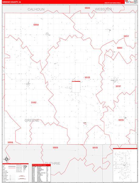 Greene County, IA Zip Code Map