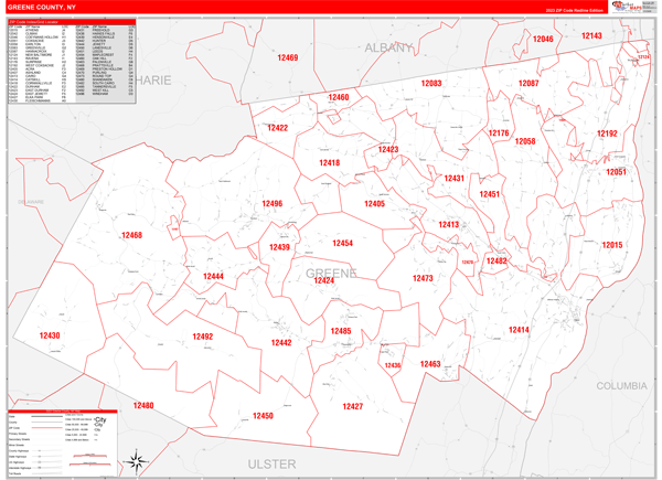 Greene County Digital Map Red Line Style
