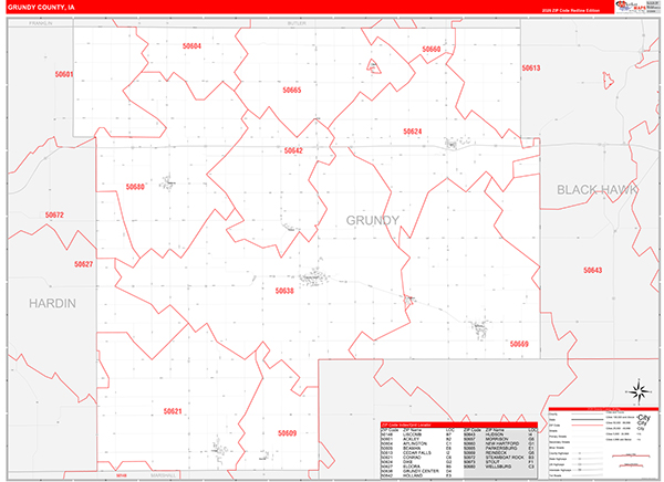 Grundy County, IA Zip Code Map
