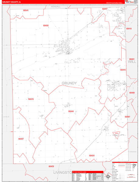 Grundy County, IL Zip Code Map