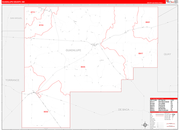 Guadalupe County, NM Zip Code Map