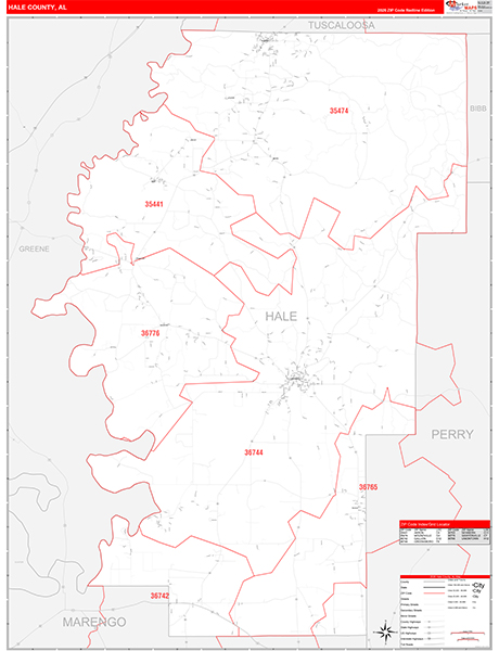 Hale County, AL Zip Code Map