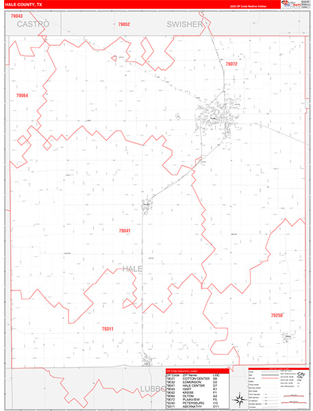 Hale County, TX Zip Code Map