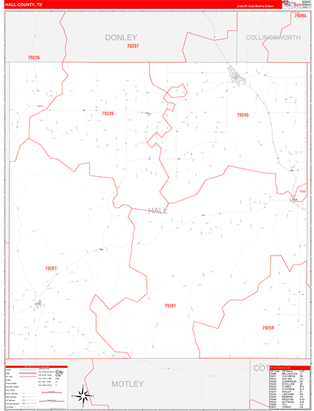 Hall County, TX Zip Code Map