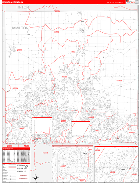 Hamilton County, IN Zip Code Map