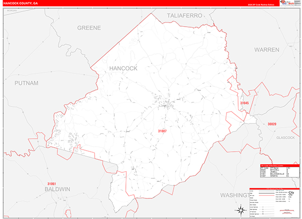 Hancock County, GA Zip Code Map